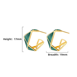 Geometric Loop Earrings | 18K Gold Plated - Miora