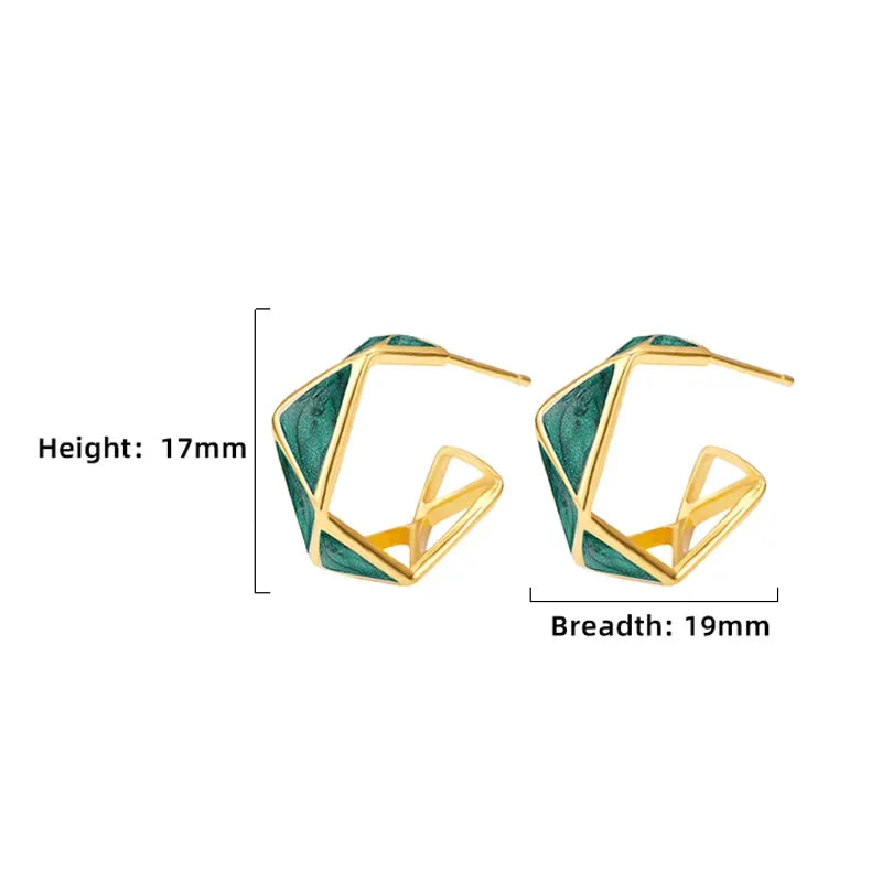 Geometric Loop Earrings | 18K Gold Plated - Miora