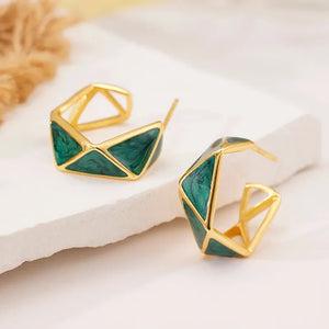 Geometric Loop Earrings | 18K Gold Plated - Miora