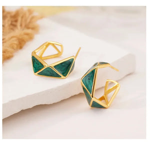 Geometric Loop Earrings | 18K Gold Plated - Miora