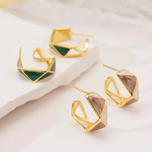 Geometric Loop Earrings | 18K Gold Plated - Miora