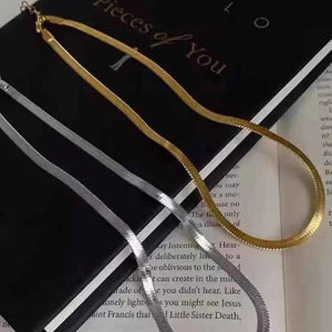 Sleek Flat Snake Chain Necklace