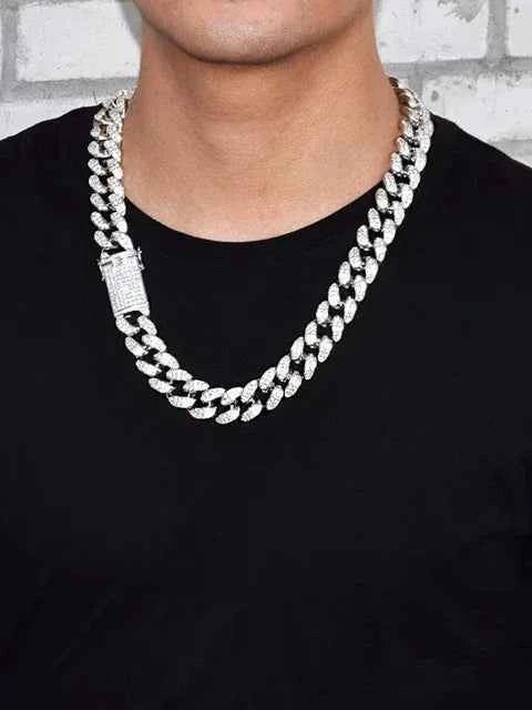 Cuban Link Chain Necklace | Iced-Out CZ Diamond Finish for Bold Luxury