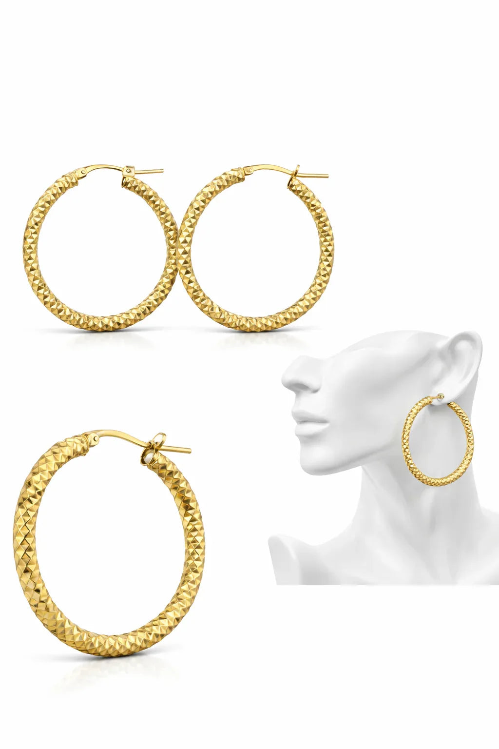 Diamond-Cut Hoops - Miora