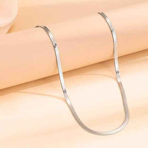 Sleek Flat Snake Chain Necklace