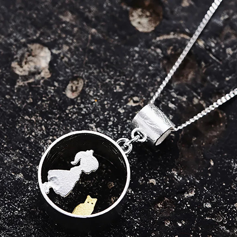 Cat & Girl Story Pendant - Miora