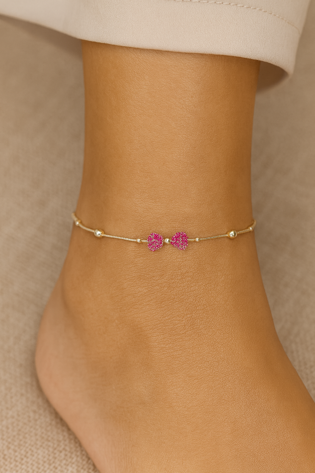 Sterling Silver 925 Womens Blossom Bow Anklet