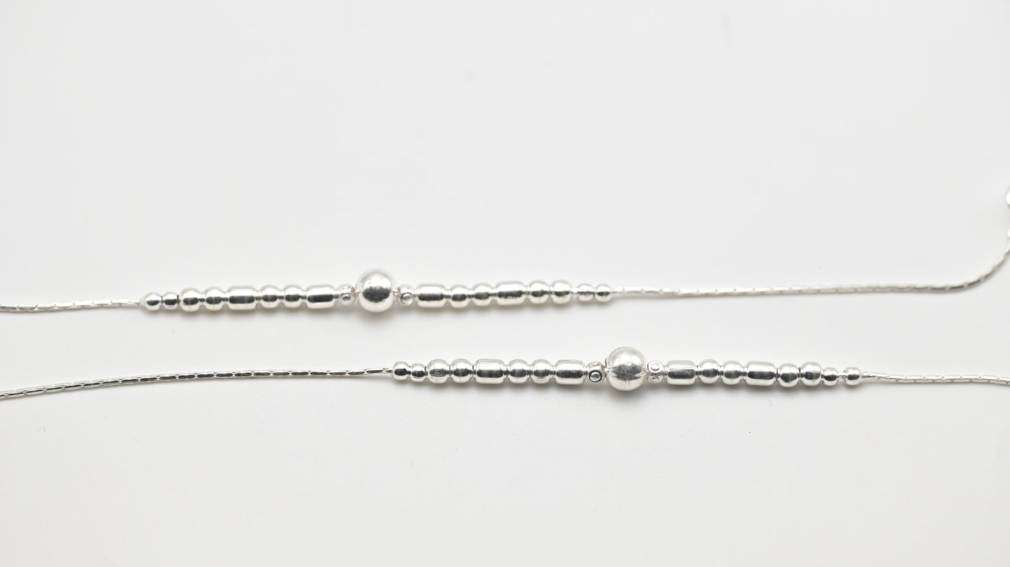 Sterling Silver 925 Beaded Payal Anklet