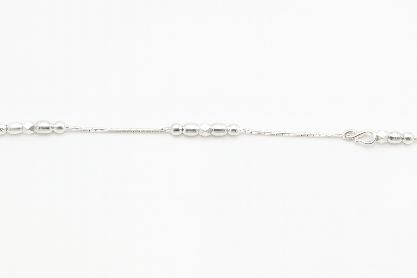 Sterling Silver 925 Minimal Beaded Anklet