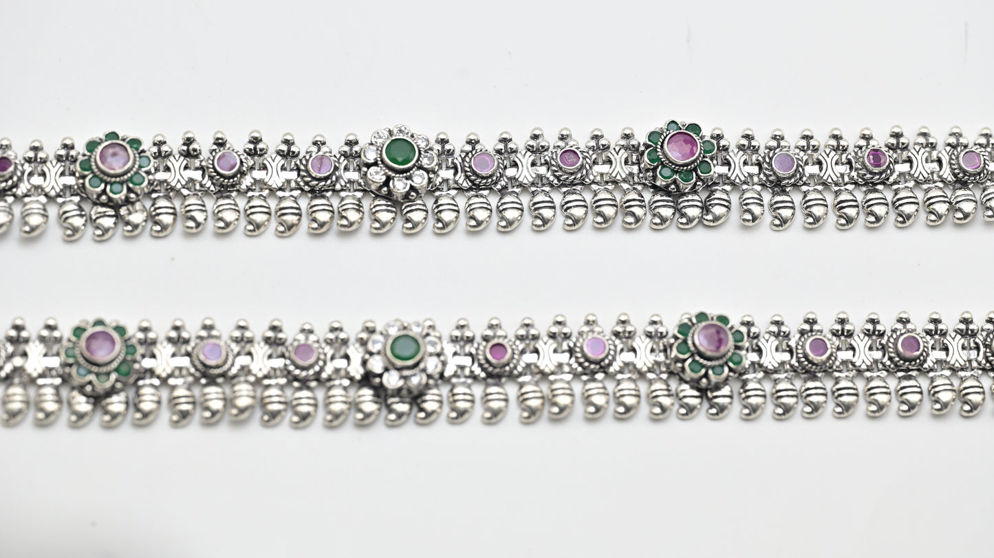Sterling Silver 925 Traditional Oxidised Silver Anklet