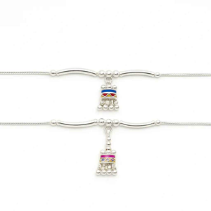 Minimal Dhol Charm Anklet
