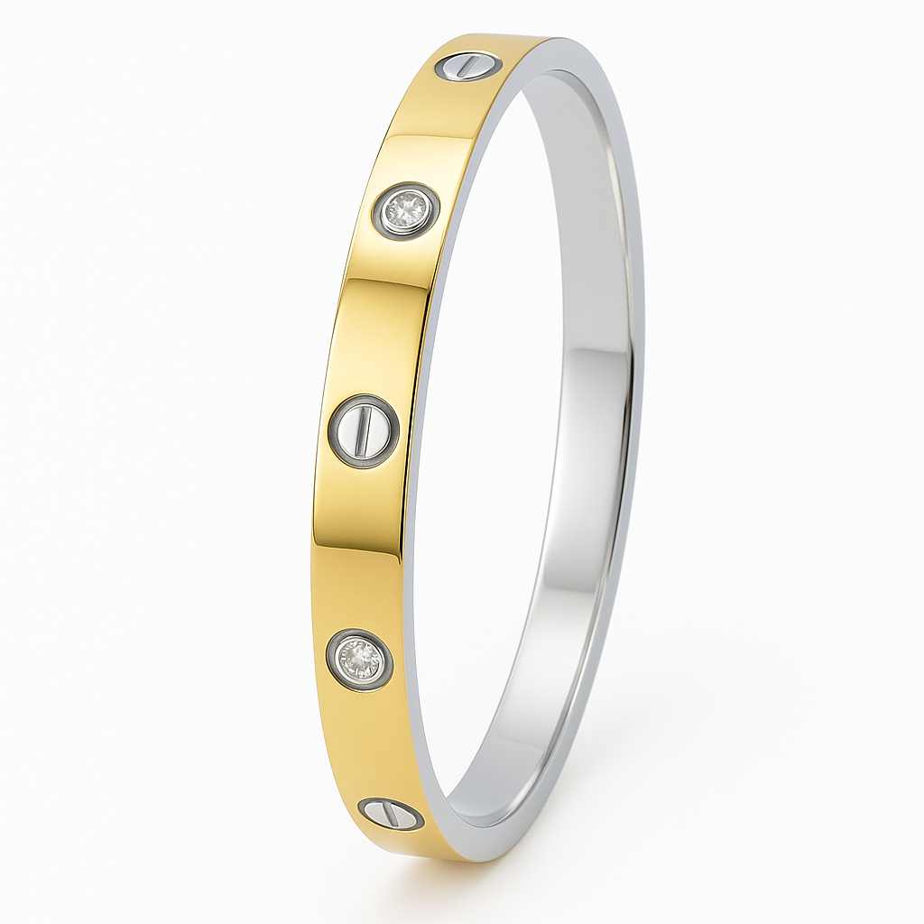Iconic Screw Kada with CZ Stones