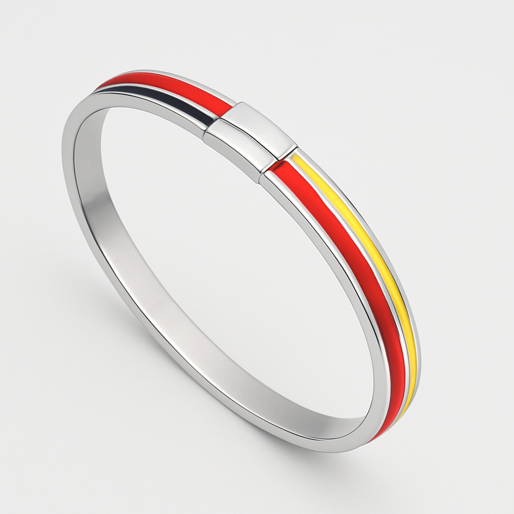 Sleek Enamel Stripe Bracelet