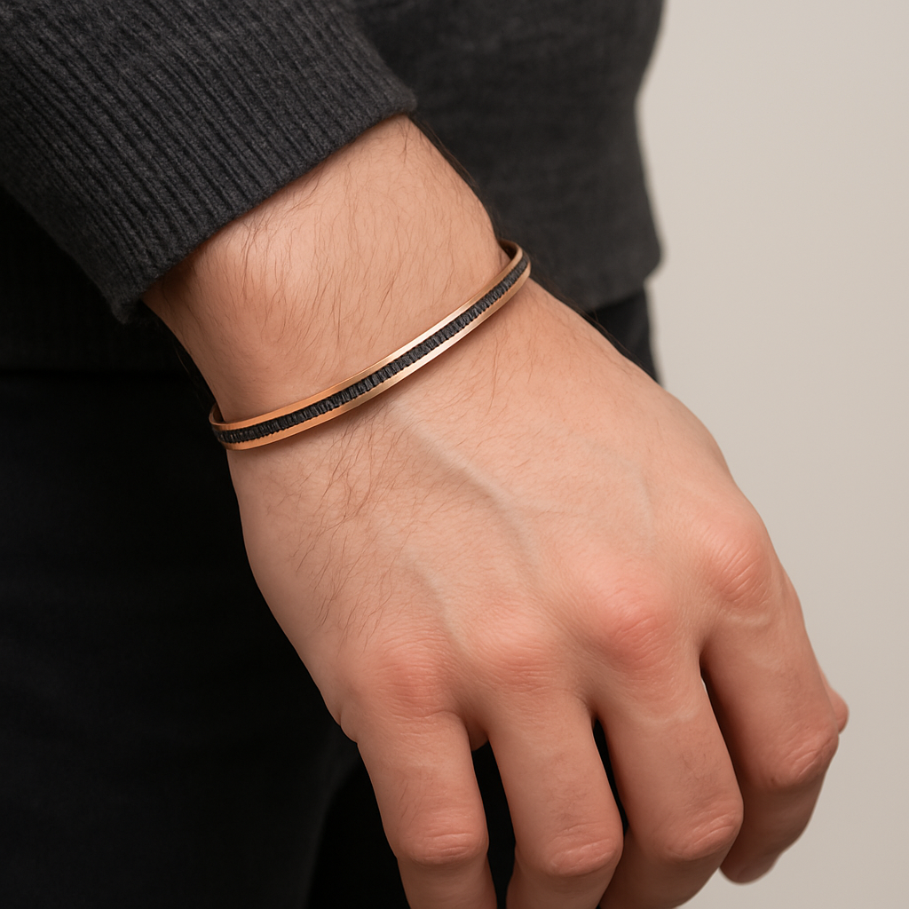 Rose Gold Kada with Roman Detailing