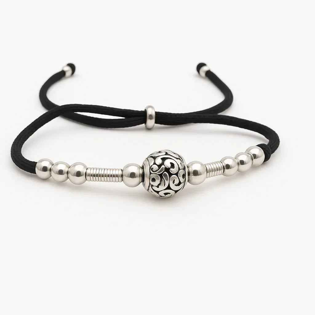Black Thread Beaded Bracelet