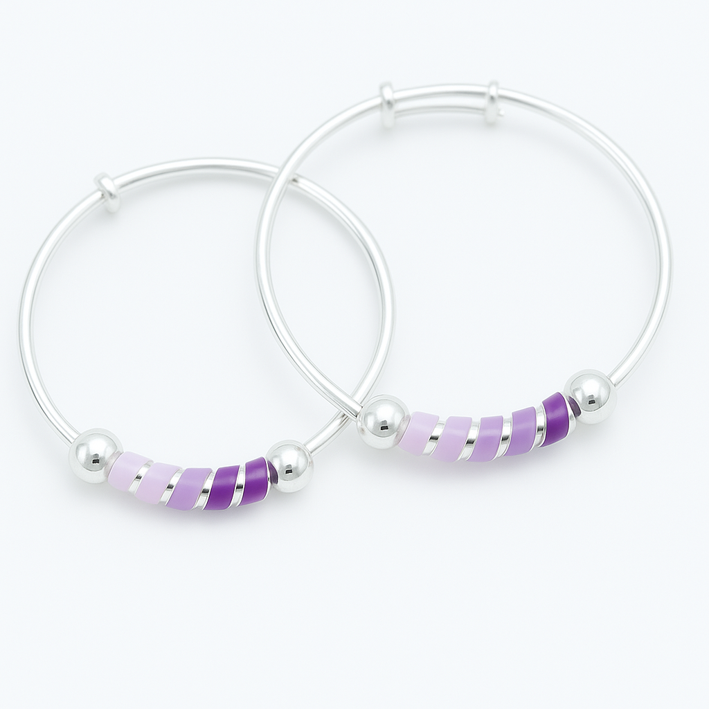 Purple Spiral Kids Bangle Set
