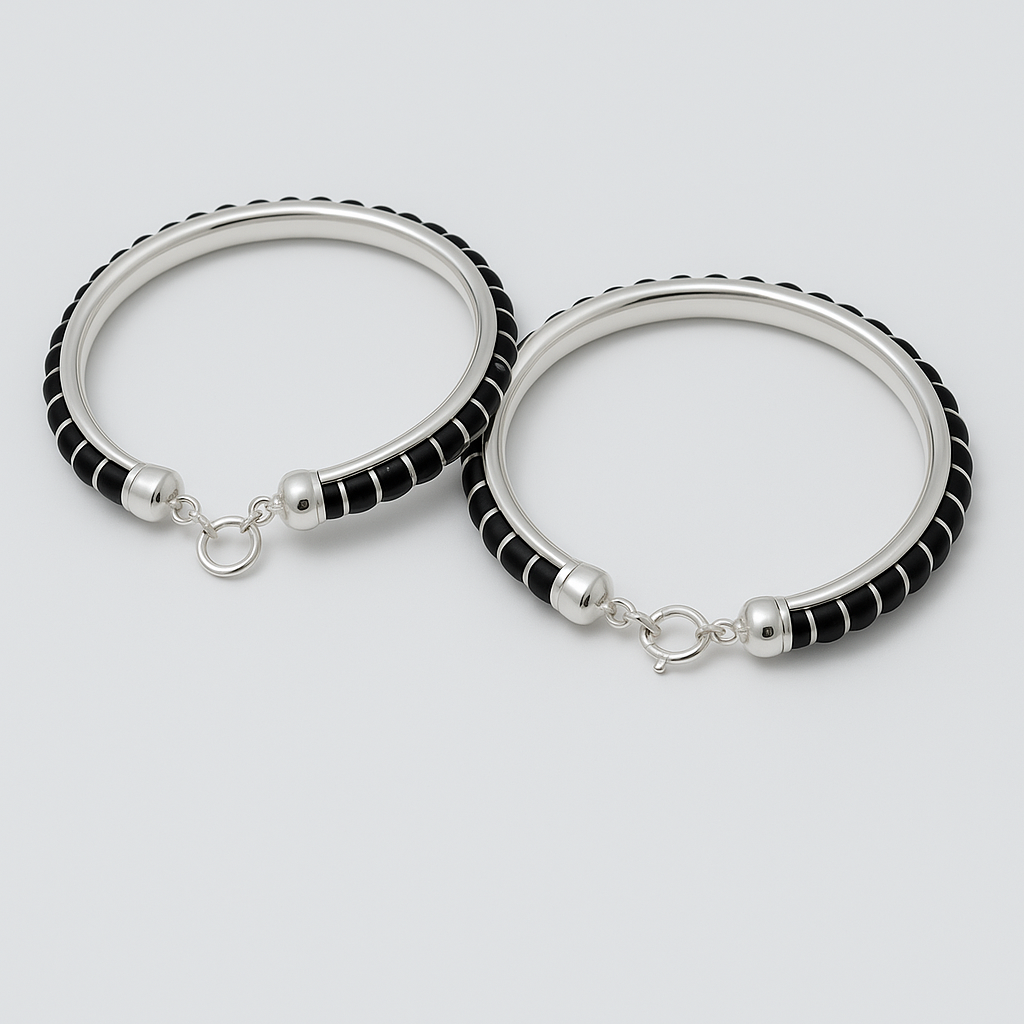 Kids' Black Beaded Nazar Protection Bangles