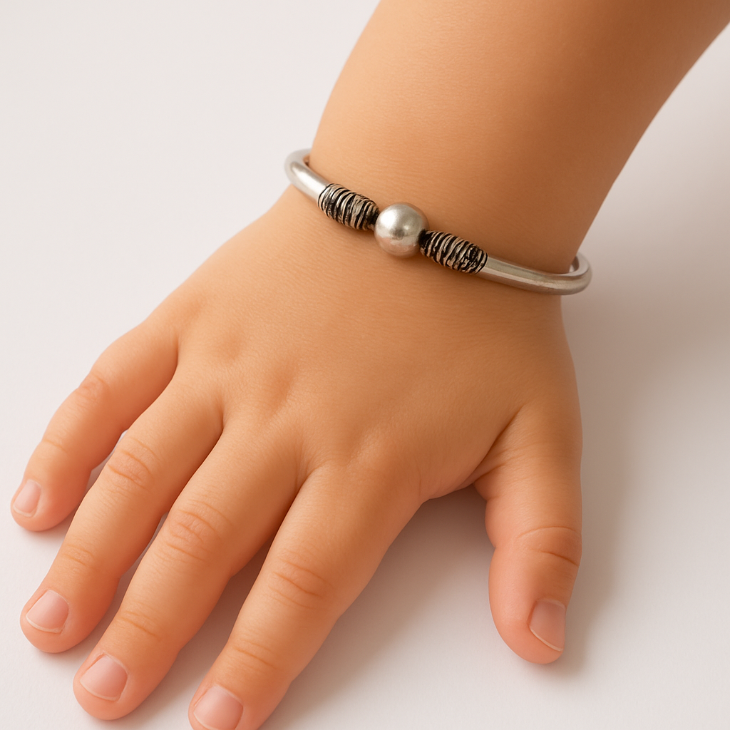 Minimalist Tribal Silver Bangle