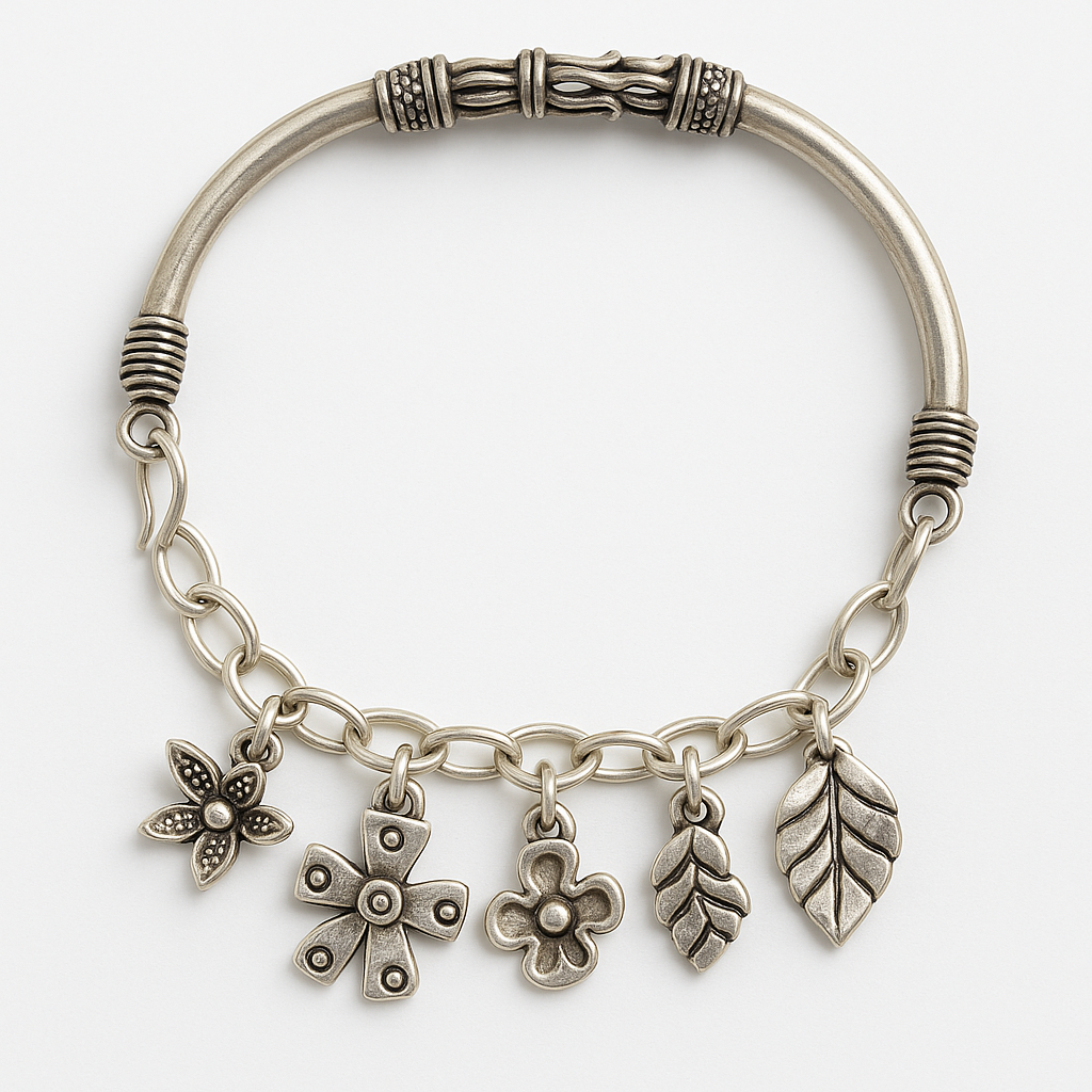 Whimsical Bloom Kids Charm Bangle