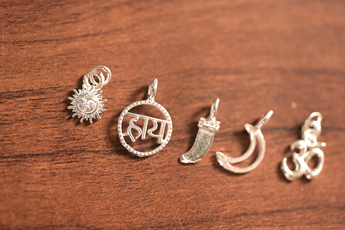 Sterling Silver Spiritual Charm Pendant Set