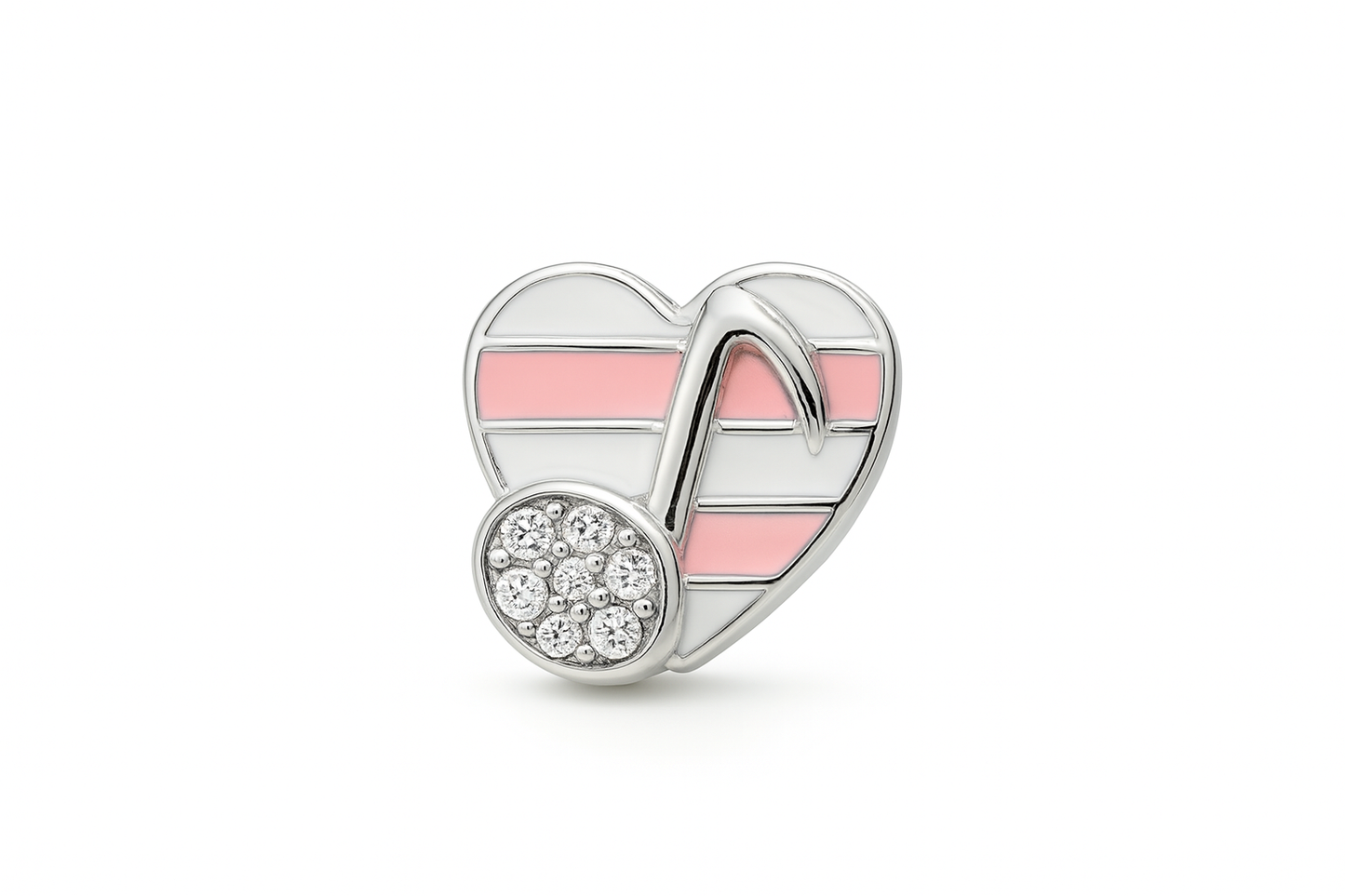 Melody of Love Charm | Pink Enamel Heart with Crystal Note | Magic Minis Collection