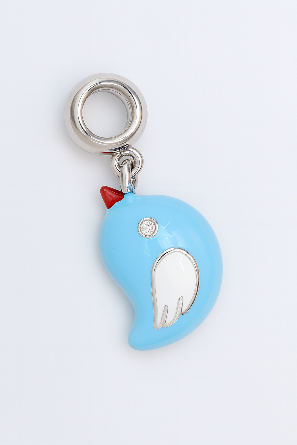 Blue Bird Charm | Silver Finish & Enamel Detailing | Sparkle Safari Collection
