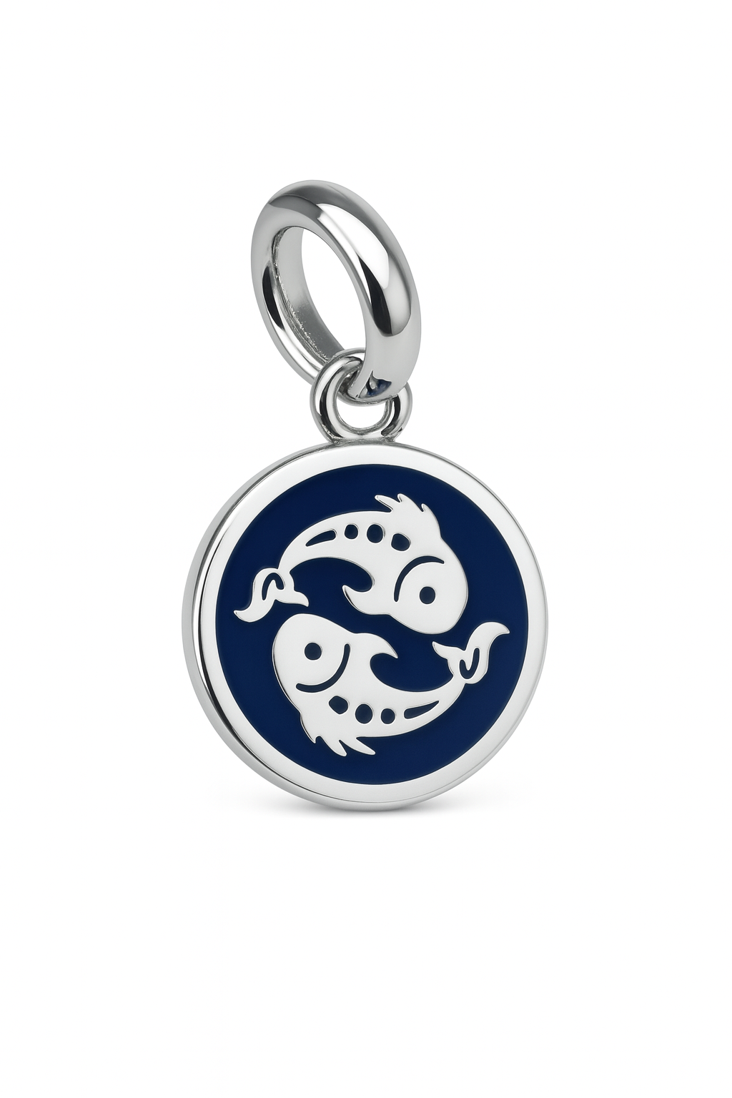 Pisces Zodiac Charm | Silver Finish with Deep Blue/Black Enamel | Peekaboo Protect Collection