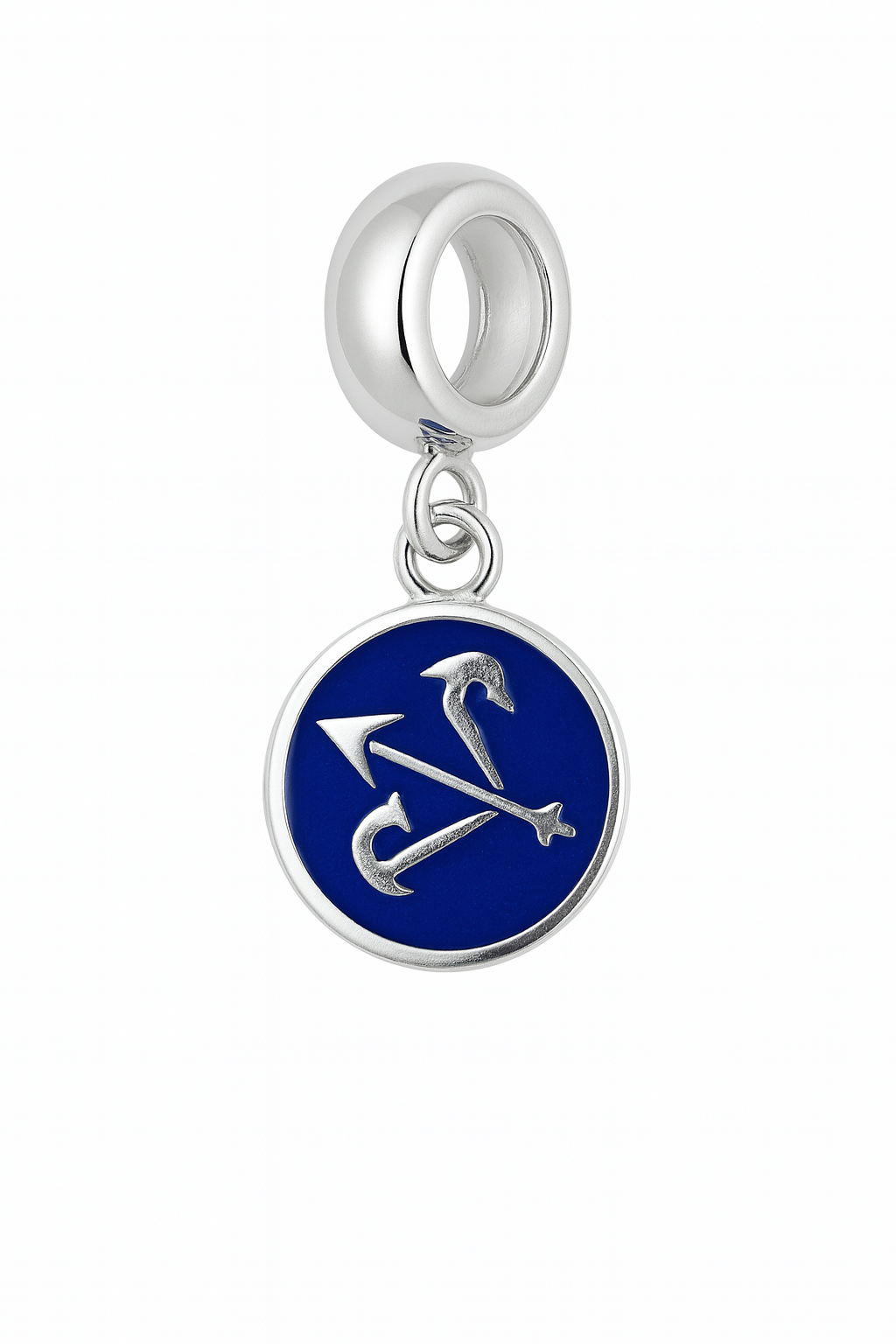 Sagittarius Zodiac Charm | Silver Finish with Royal Blue/Black Enamel | Peekaboo Protect Collection