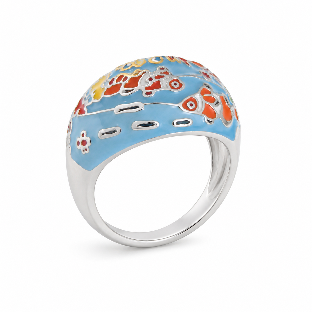 Blue Enamel Floral Band