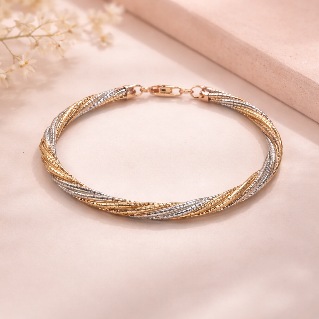 Two-Tone Twisted Chain Bracelet - Miora