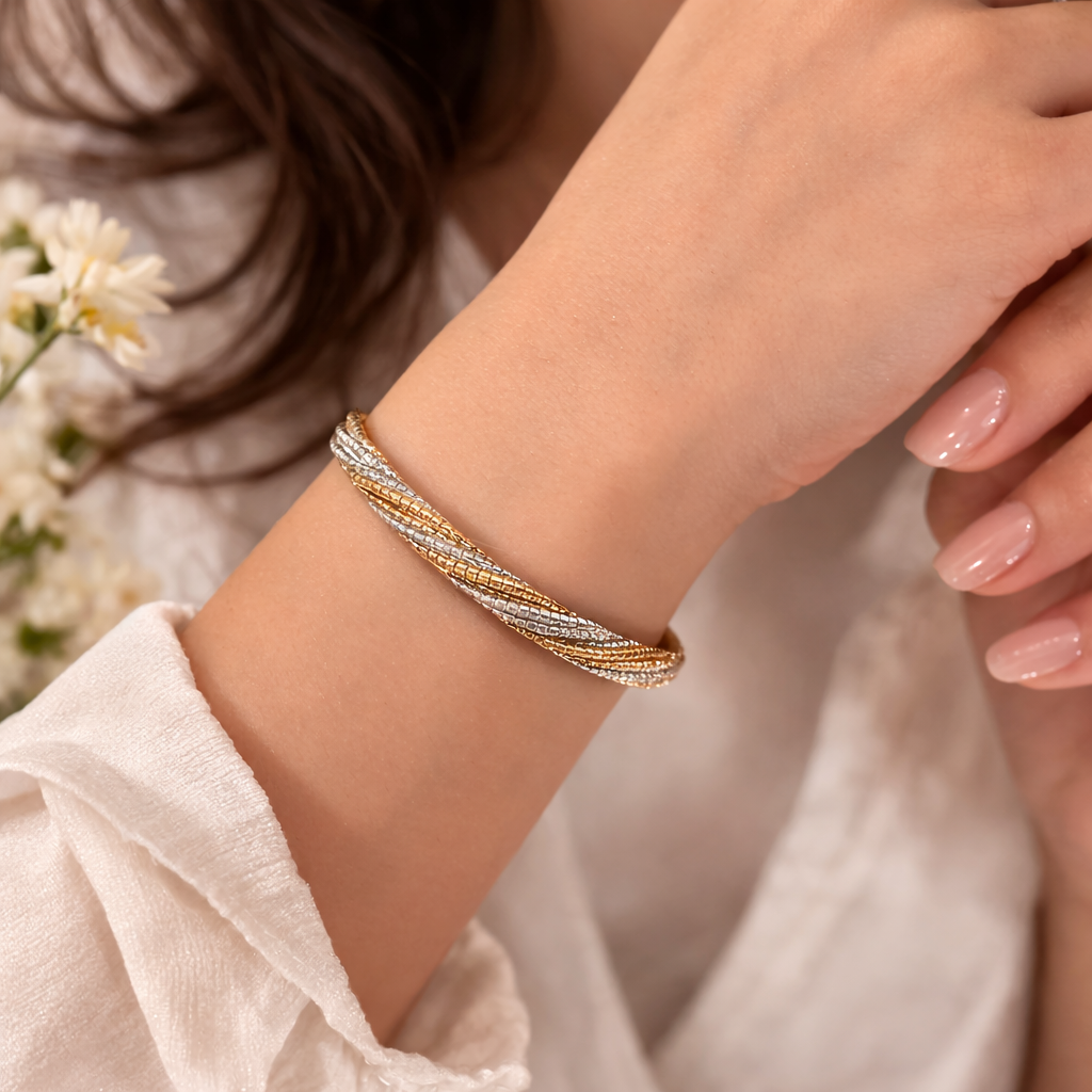Two-Tone Twisted Chain Bracelet - Miora