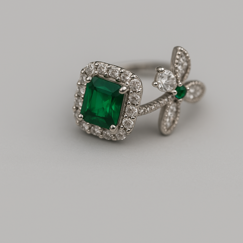 Emerald Bloom Cocktail Ring