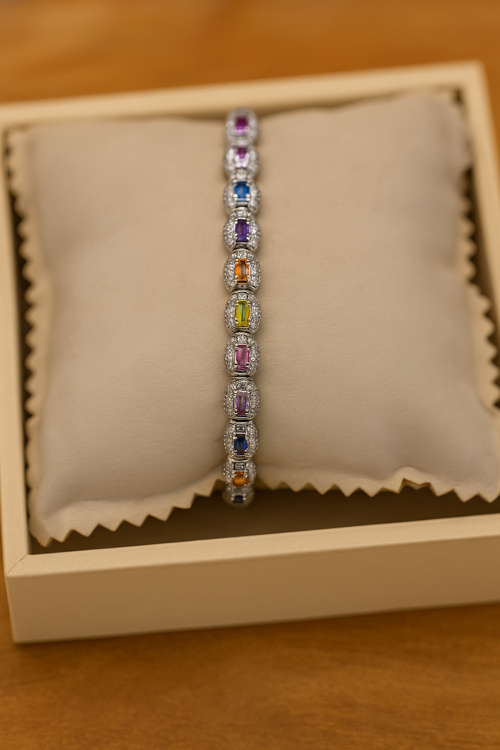 Rainbow Elegance Tennis Bracelet
