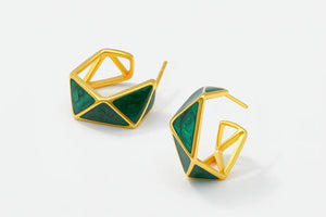 Geometric Loop Earrings | 18K Gold Plated - Miora