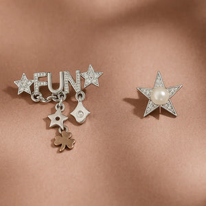Mismatched Playful “FUN” Lucky Charm Earrings - Miora