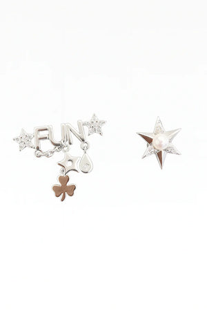 Mismatched Playful “FUN” Lucky Charm Earrings - Miora