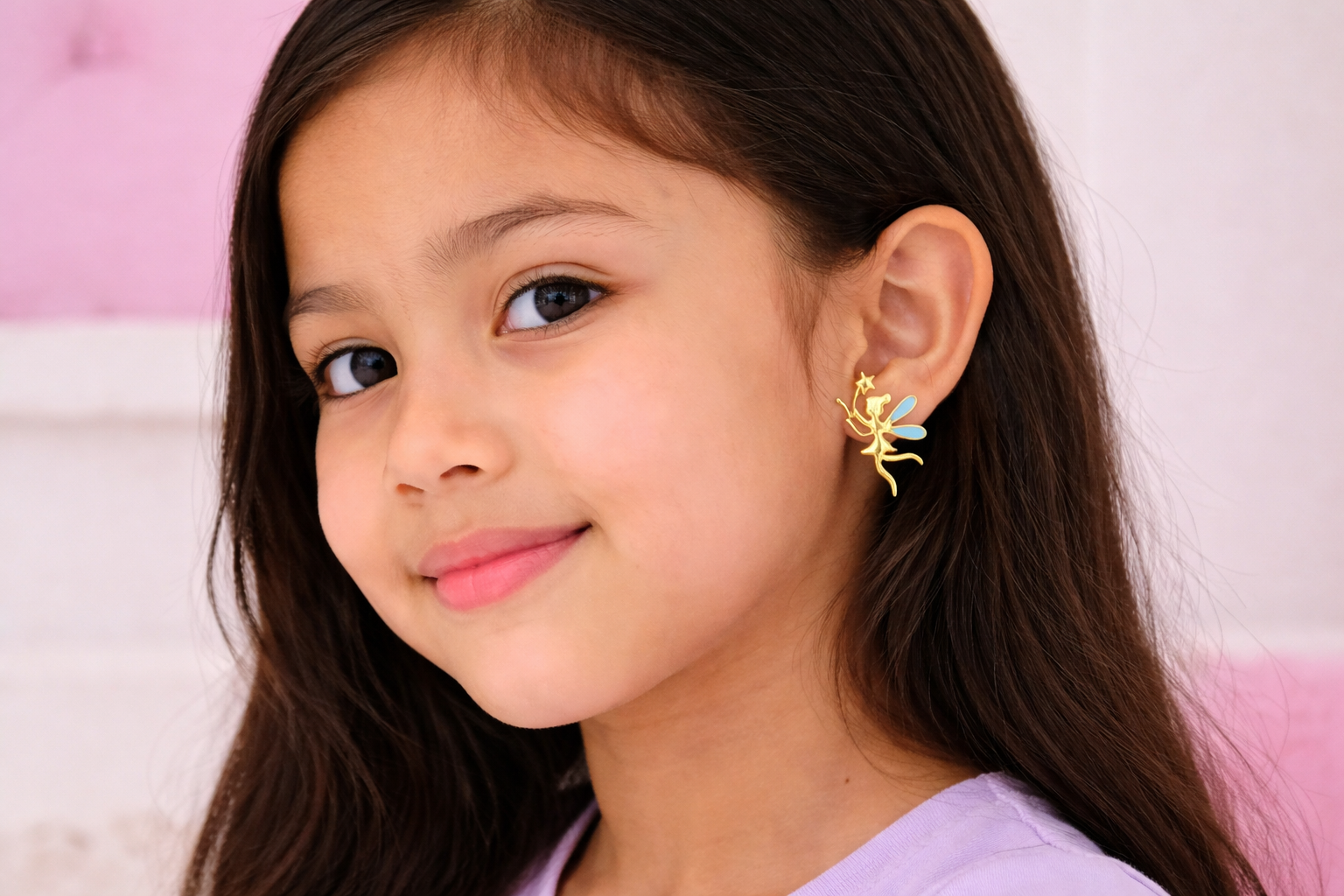 Blue Enamel Fairy Star Stud Earrings - Miora