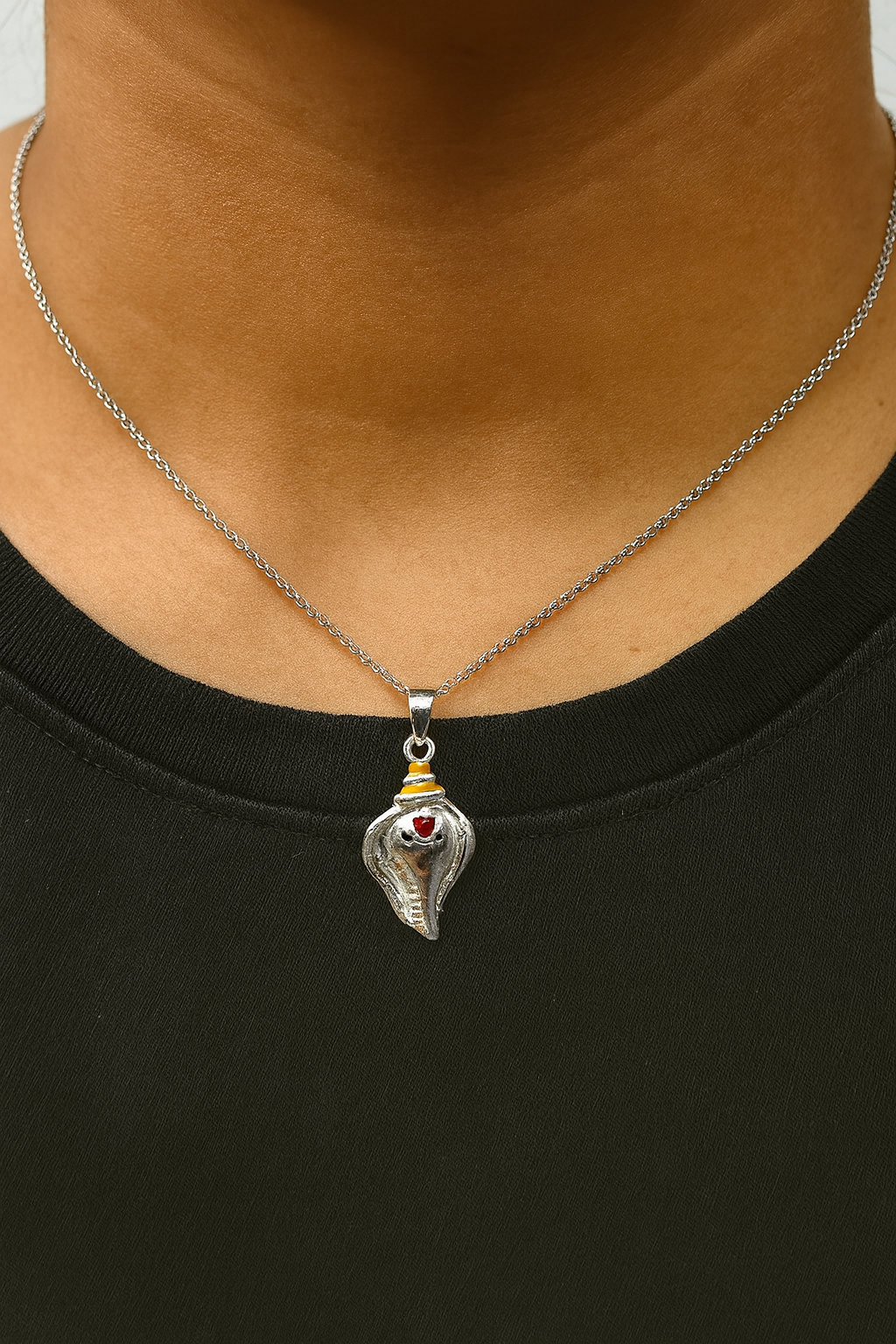 Sterling Silver Lord Shiva Trishul & Damru Pendant