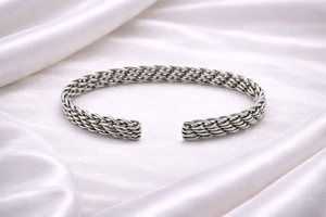 Woven Rope Open Cuff Bracelet for Men
