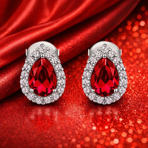 Ruby Halo Earrings - Miora