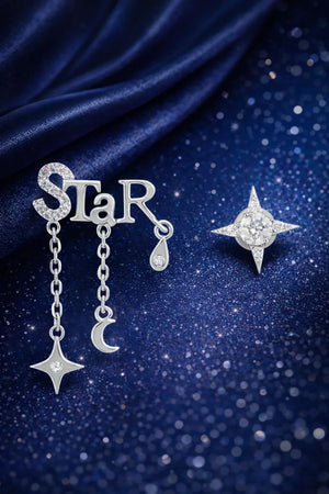 Mismatched “STAR” Celestial Dangle Earrings - Miora