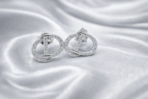 Brand Inspired D Zirconia Stud Earrings - Miora