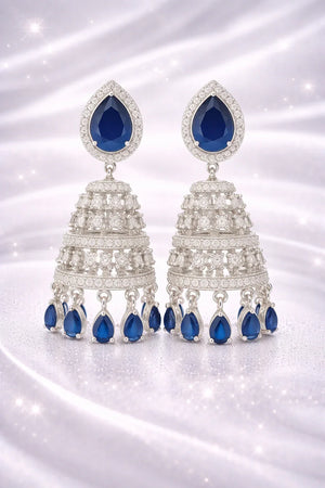 Blue Stone Chandelier Earrings - Miora