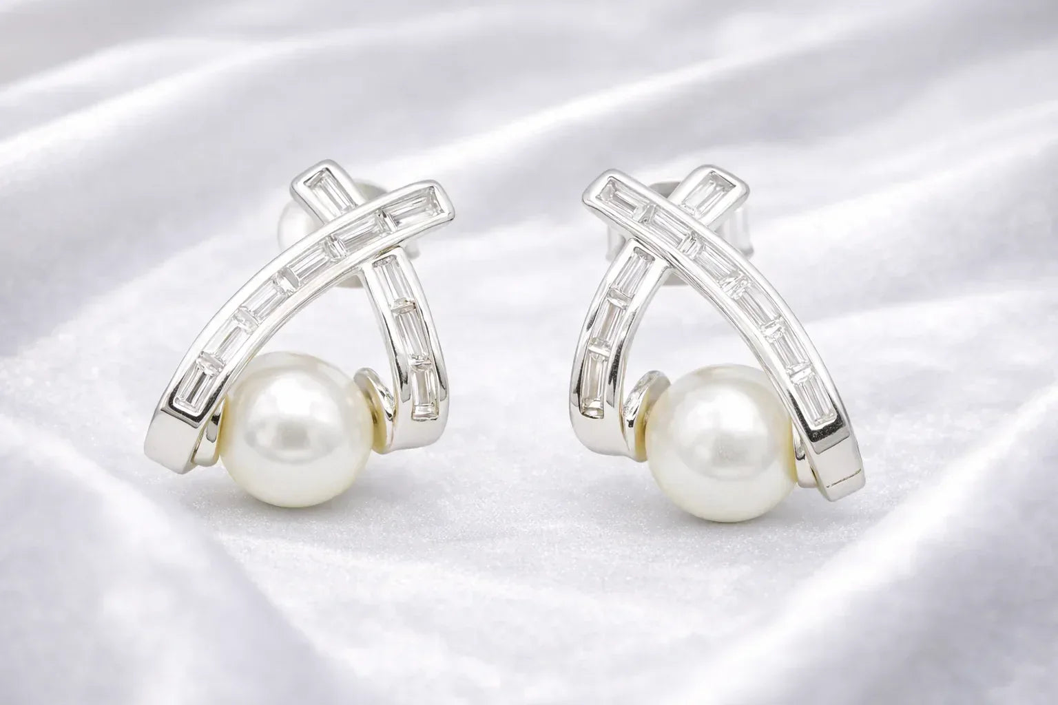 Pearl Cross Earrings - Miora