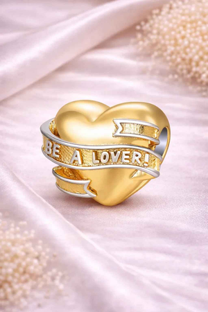Golden Heart Ribbon