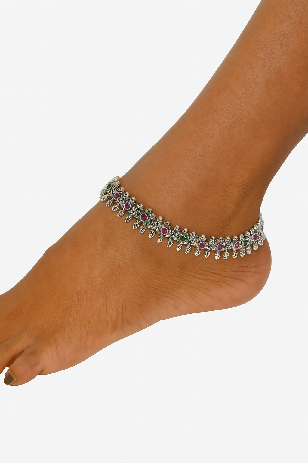 Sterling Silver Temple Style Antique Payal