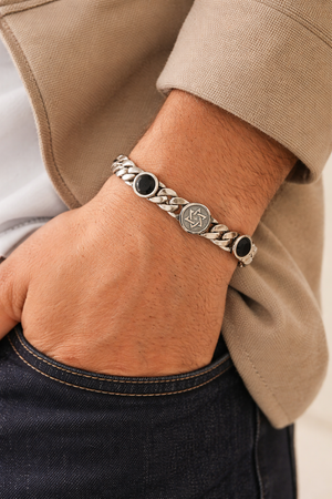 Black Stone Chain Bracelet - Miora