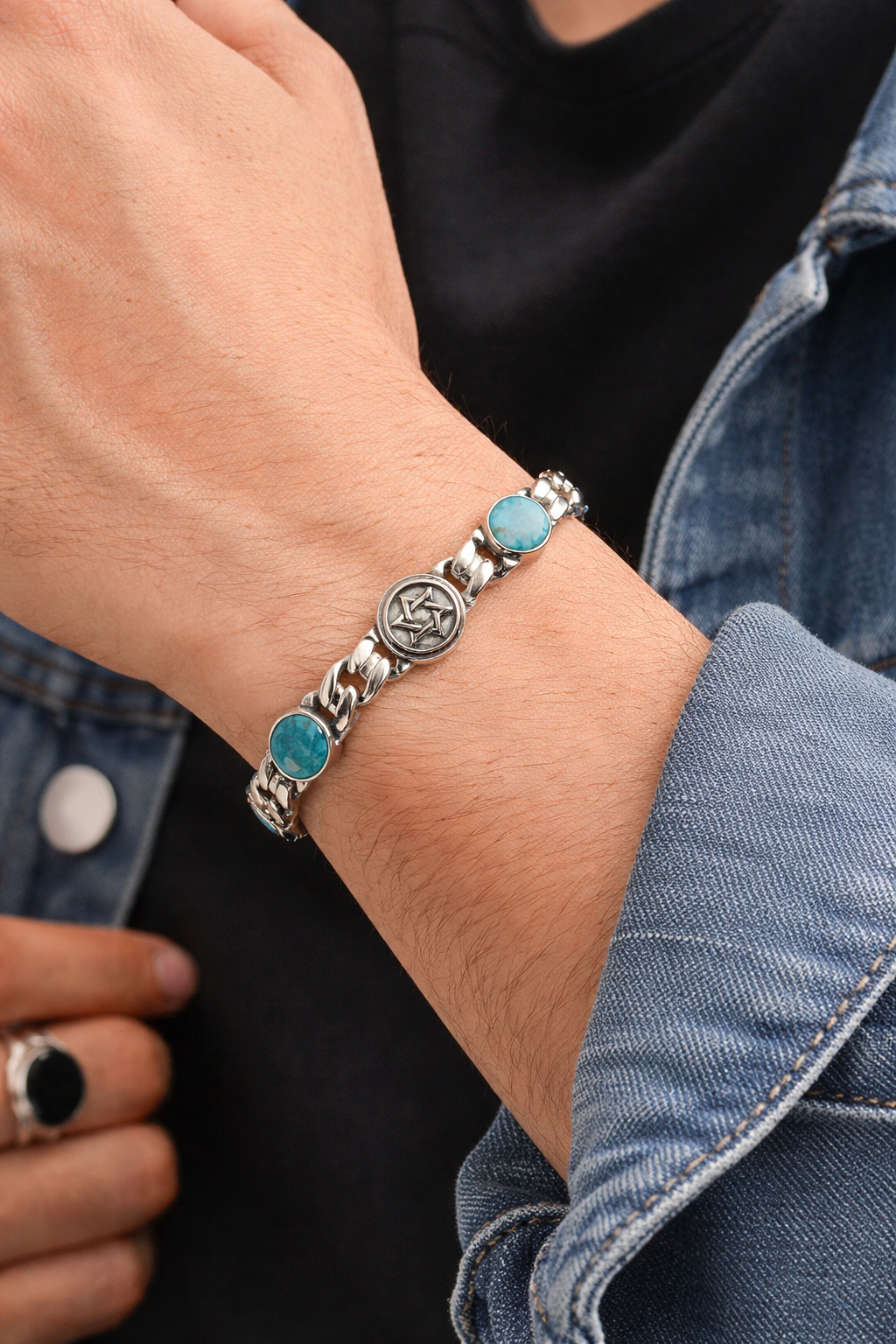 Turquoise Stone Chain Bracelet - Miora