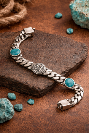 Turquoise Stone Chain Bracelet - Miora