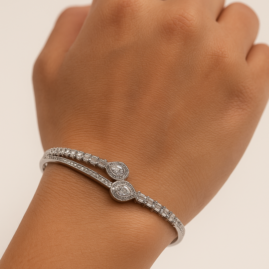 Zirconia Teardrop Bangle